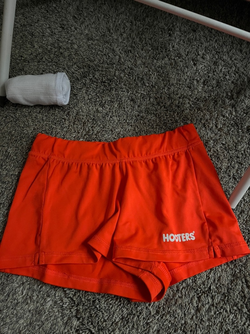 Hooters Bright Orange Athletic Shorts with Logo